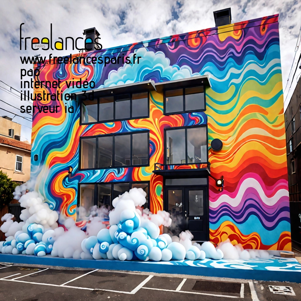 Pao internet vidéo illustration 3d serveur intelligence générative freelance paris studio de création 3MFK21C0